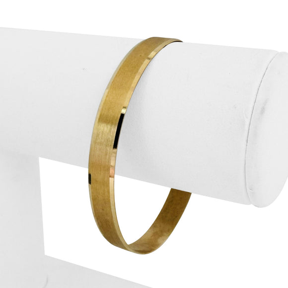 14k Yellow Gold 10.5g Solid Satin Finish 8mm Flex Cuff Bracelet 7