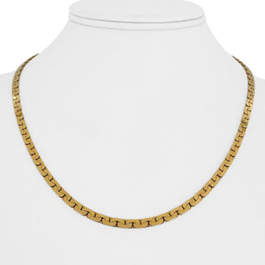 14k Yellow Gold 19.4g Solid Vintage 3.5mm Thick Cobra C Link Chain Necklace 18"