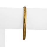 14k Yellow Gold 5.4g Vintage Ladies Etched Floral Oval Bangle Bracelet 7"