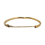 14k Yellow Gold 5.4g Vintage Ladies Etched Floral Oval Bangle Bracelet 7"