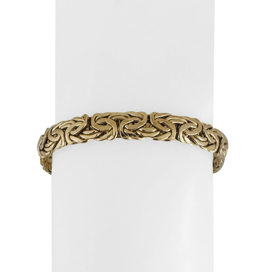 14k Yellow Gold 11.4g Thick Ladies 8mm Byzantine Link Bracelet Turkey 7.25"