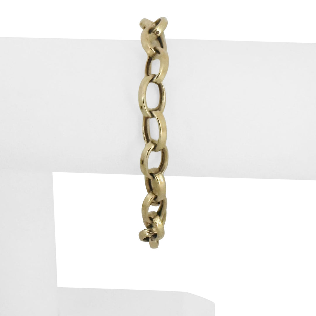 14k Yellow Gold 7g Hollow Ladies 9mm Oval Cable Link Bracelet 7"