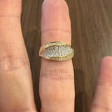 14k Yellow and White Gold 0.25cttw Pave Diamond Fancy Band Ring Size 7