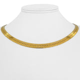 14k Yellow Gold 29.3g Solid Thick 7mm Herringbone Link Necklace Italy 18"