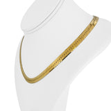 14k Yellow Gold 29.3g Solid Thick 7mm Herringbone Link Necklace Italy 18"
