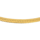 14k Yellow Gold 29.3g Solid Thick 7mm Herringbone Link Necklace Italy 18"