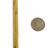 14k Yellow Gold 29.3g Solid Thick 7mm Herringbone Link Necklace Italy 18"