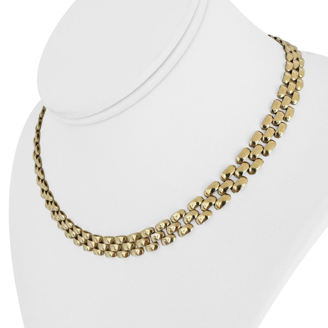 14k Yellow Gold 25.7g Vintage Heavy 7.5mm Panther Link Necklace Italy 16"