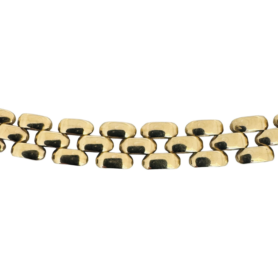 14k Yellow Gold 25.7g Vintage Heavy 7.5mm Panther Link Necklace Italy 16"