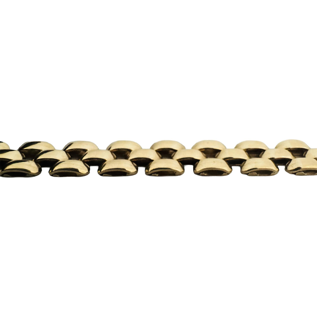 14k Yellow Gold 25.7g Vintage Heavy 7.5mm Panther Link Necklace Italy 16"