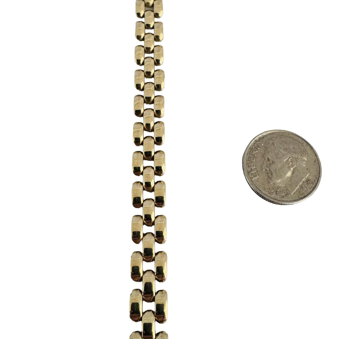 14k Yellow Gold 25.7g Vintage Heavy 7.5mm Panther Link Necklace Italy 16"