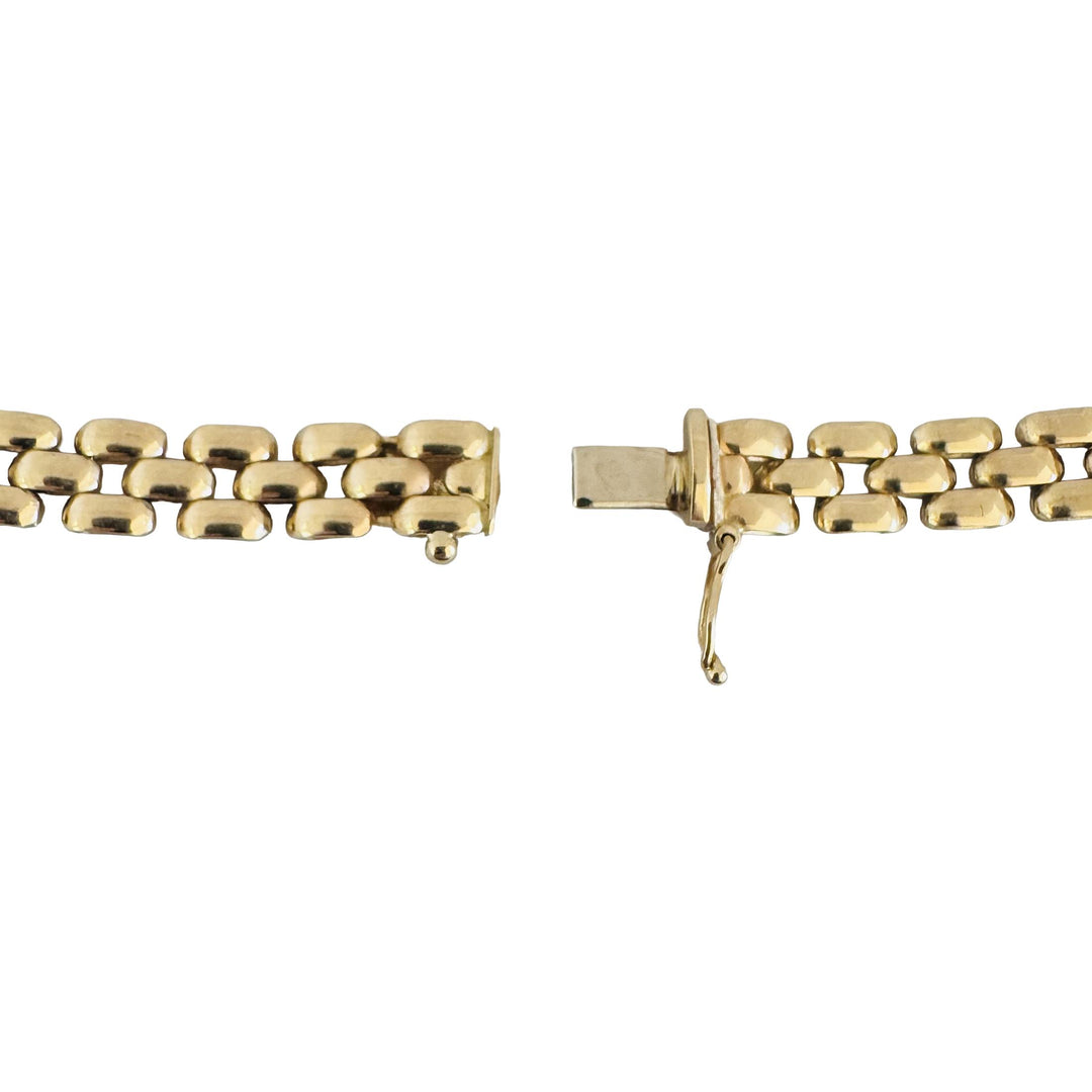 14k Yellow Gold 25.7g Vintage Heavy 7.5mm Panther Link Necklace Italy 16"