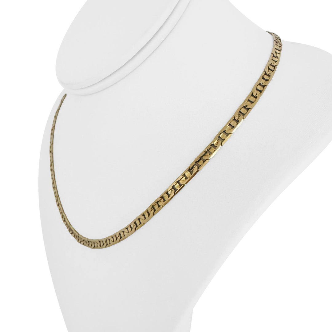 14k Yellow Gold 14.3g Solid 4mm Mariner Link Chain Necklace Italy 18"