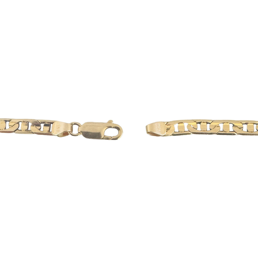 14k Yellow Gold 14.3g Solid 4mm Mariner Link Chain Necklace Italy 18"