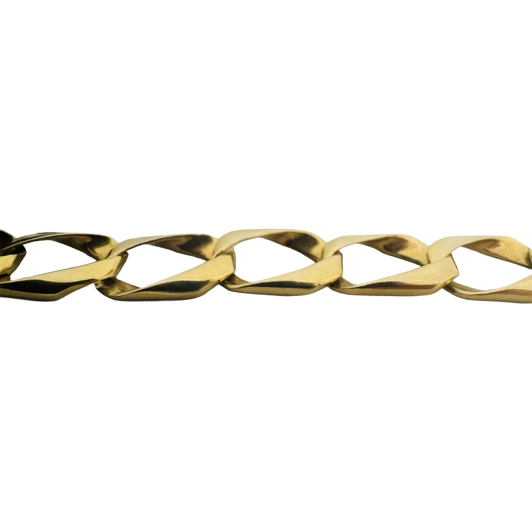 14k Yellow Gold 22.4g Solid Vintage 11mm Curb Link Bracelet 9.25"