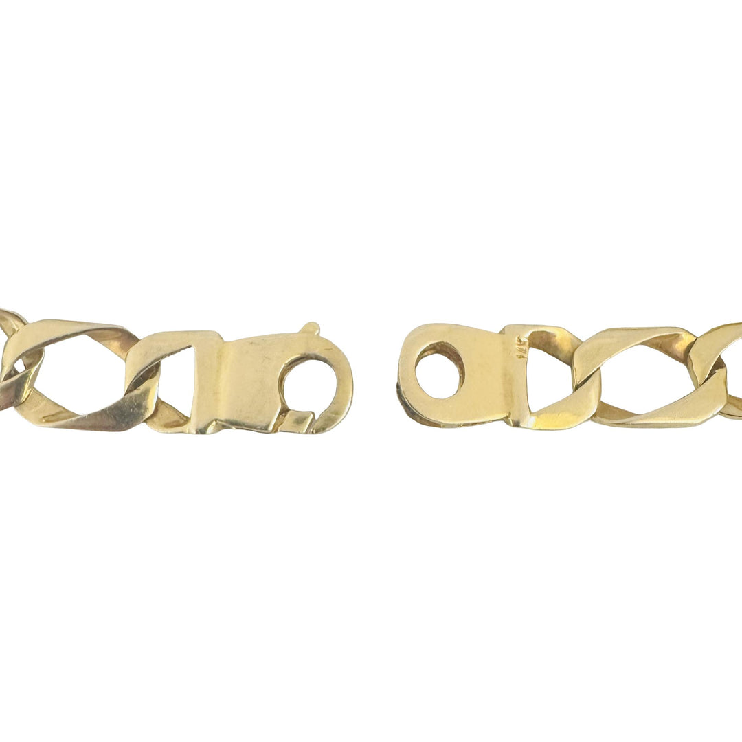 14k Yellow Gold 22.4g Solid Vintage 11mm Curb Link Bracelet 9.25"