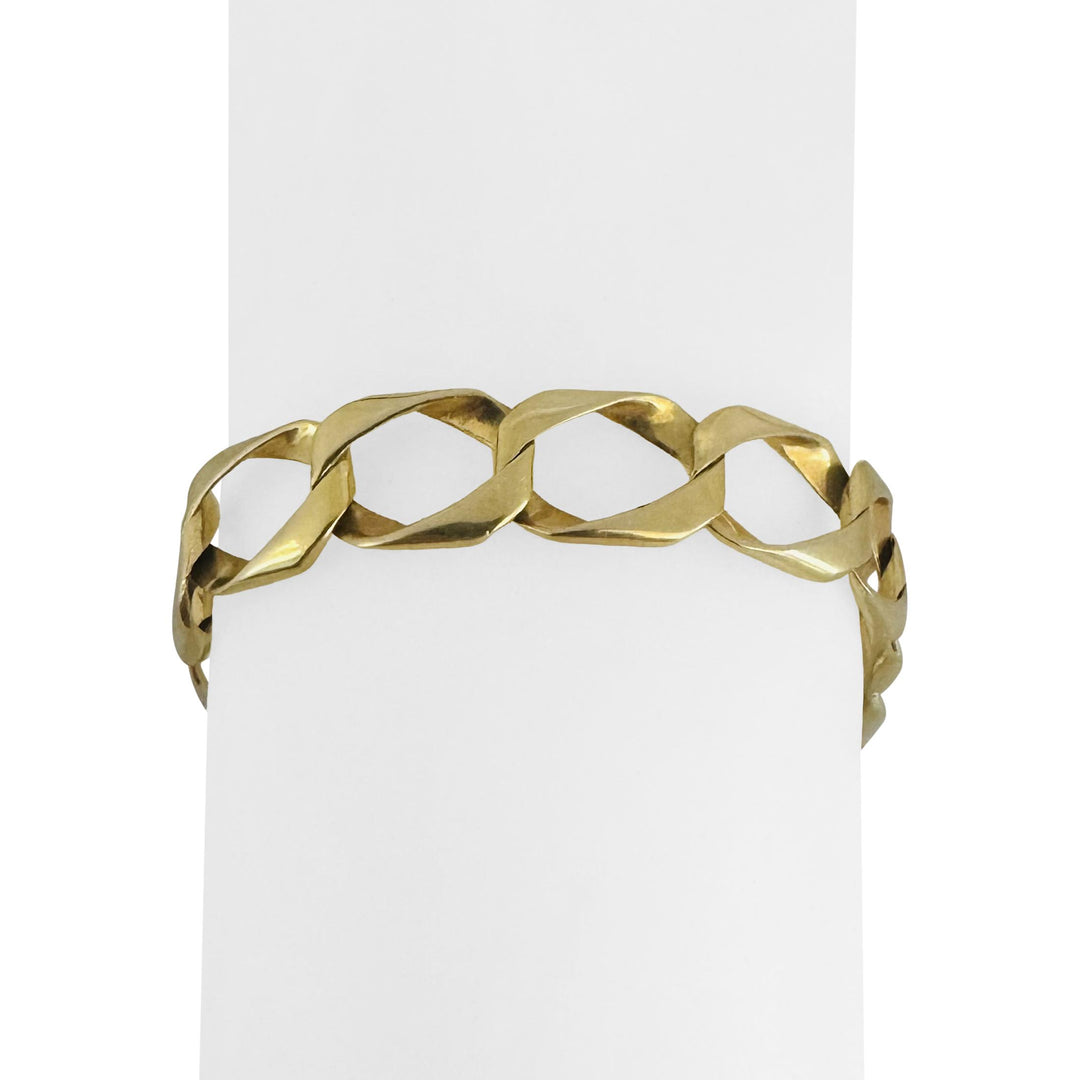 14k Yellow Gold 22.4g Solid Vintage 11mm Curb Link Bracelet 9.25"