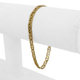 14k Yellow Gold 7.3g Solid Diamond Cut 4.5mm Mariner Link Bracelet 7.25"