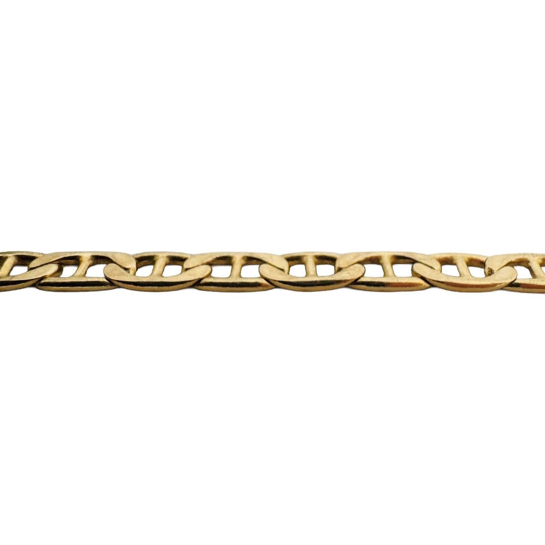 14k Yellow Gold 7.3g Solid Diamond Cut 4.5mm Mariner Link Bracelet 7.25"