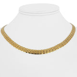 14k Yellow Gold 12.5g Ladies Polished 6mm Flat Mesh Link Necklace Italy 17"