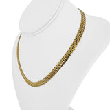 14k Yellow Gold 12.5g Ladies Polished 6mm Flat Mesh Link Necklace Italy 17"
