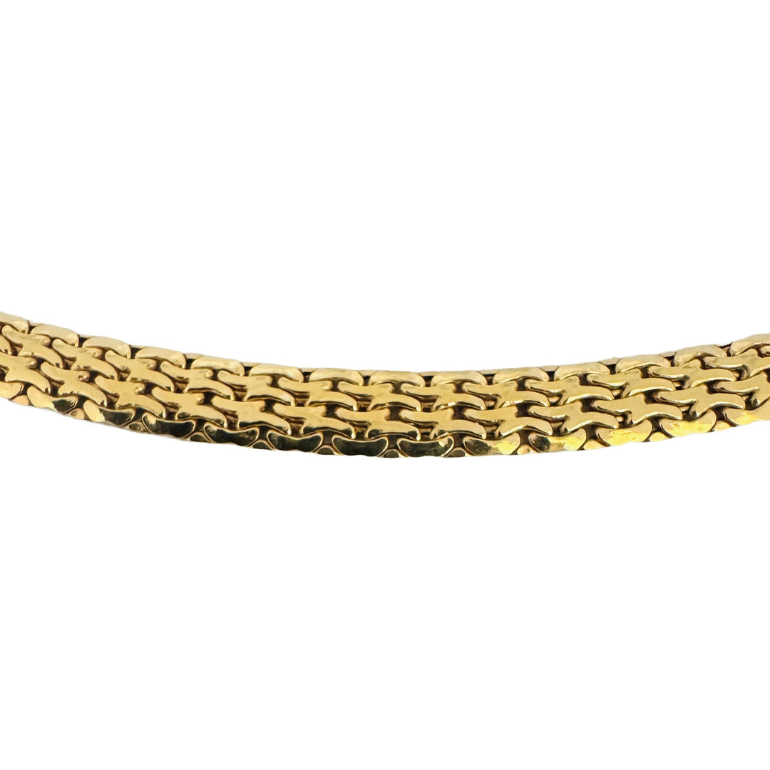 14k Yellow Gold 12.5g Ladies Polished 6mm Flat Mesh Link Necklace Italy 17"
