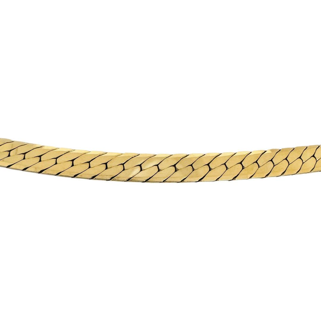 14k Yellow Gold 28.3g Solid Thick 6mm Herringbone Link Necklace 18"