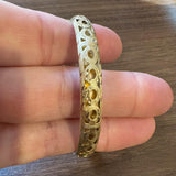 14k Yellow Gold 11.2g Diamond Cut 8mm Brushed Finish Bangle Bracelet 6.75"