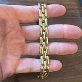 14k Yellow Gold 19.7g Ladies Polished 11mm Panther Link Bracelet 7.25"