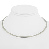 14k Yellow and White Gold 12.7g Solid Reversible Omega Link Necklace Italy 16"