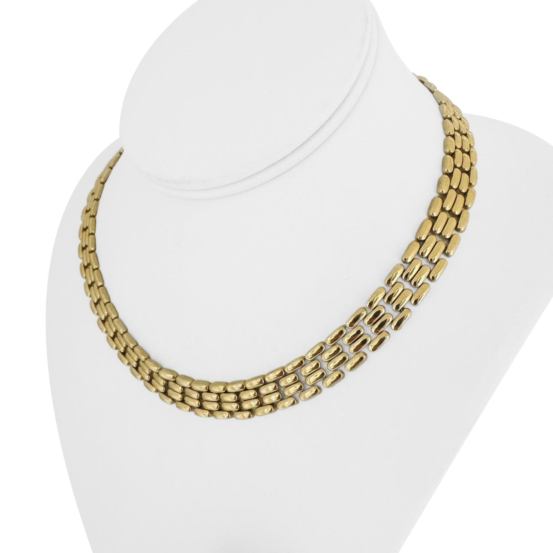 14k Yellow Gold 37.5g Heavy Polished 10mm Panther Link Necklace Italy 16.5"