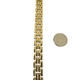 14k Yellow Gold 37.5g Heavy Polished 10mm Panther Link Necklace Italy 16.5"