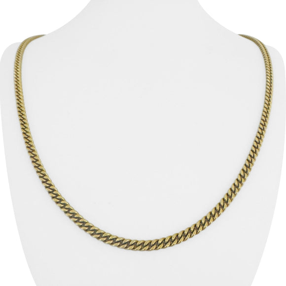 14k Yellow Gold 37g Solid Heavy Vintage 4mm Curb Link Chain Necklace 24
