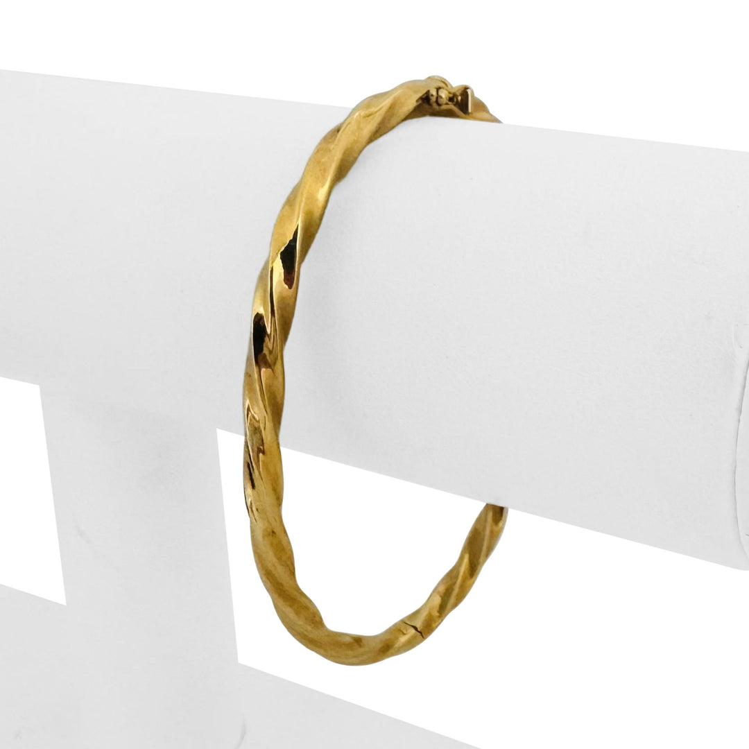 Roberto Coin 18k Yellow Gold 12.7g Vintage Spiral Oval Bangle Bracelet Italy 7"