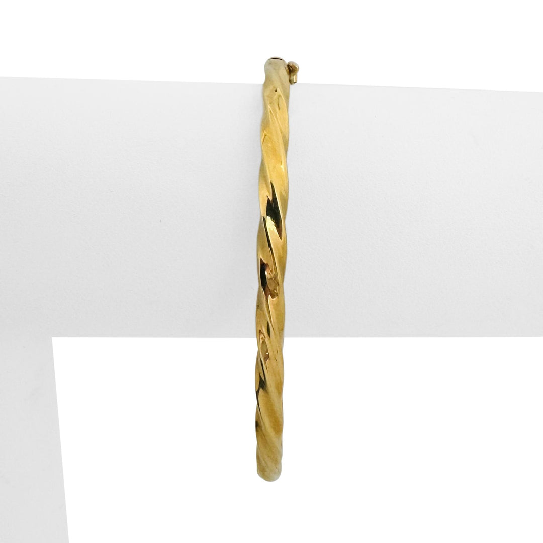 Roberto Coin 18k Yellow Gold 12.7g Vintage Spiral Oval Bangle Bracelet Italy 7"