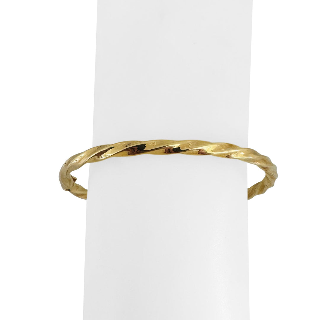 Roberto Coin 18k Yellow Gold 12.7g Vintage Spiral Oval Bangle Bracelet Italy 7"