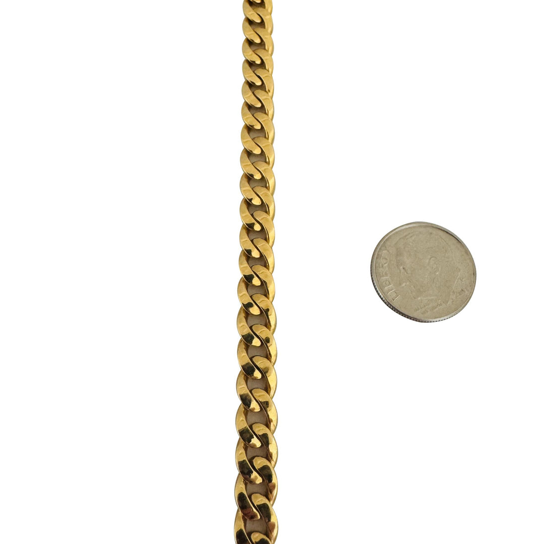 18k Yellow Gold 22.8g Solid Polished 6mm Curb Link Bracelet 7.5"