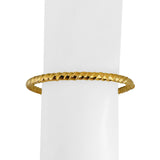 18k Yellow Gold 16.4g Solid Polished Spiral Oval Bangle Bracelet Italy 7"