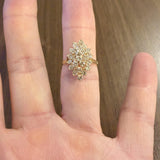 14k Yellow Gold and 1cttw Diamond Ladies Cluster Ring Size 8.25