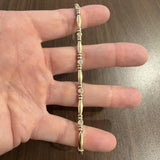 14k Yellow and White Gold 0.50cttw Bezel Set Diamond Bar Link Bracelet 7"