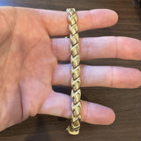 14k Yellow Gold 15.4g Ladies 8.5mm Fancy Link Bracelet Italy 7"