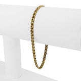 18k Yellow Gold 7.7g Solid Vintage 3.5mm Mariner Link Bracelet Italy 7.25"