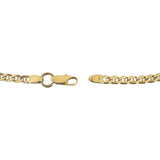 18k Yellow Gold 7.7g Solid Vintage 3.5mm Mariner Link Bracelet Italy 7.25"