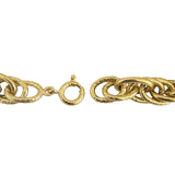 18k Yellow Gold 17.8g Vintage Thick Interlocking Oval Link Bracelet 6.75"