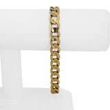 14k Yellow Gold 26.7g Solid Men's 9mm Curb Link Bracelet Italy 8.75"