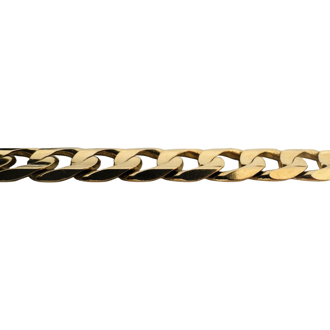 14k Yellow Gold 26.7g Solid Men's 9mm Curb Link Bracelet Italy 8.75"