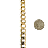 14k Yellow Gold 26.7g Solid Men's 9mm Curb Link Bracelet Italy 8.75"
