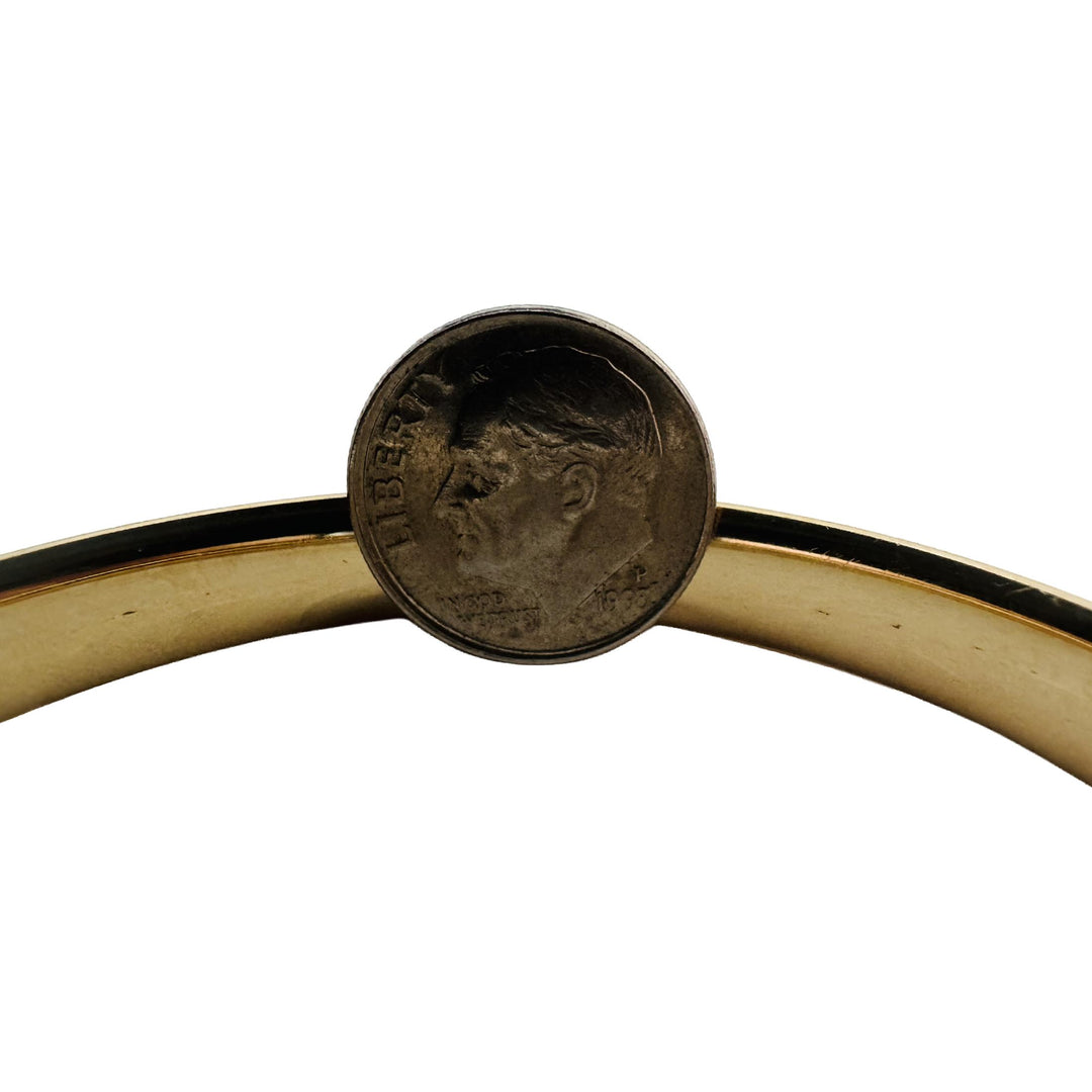 14k Yellow Gold 10.2g Vintage Ladies 8mm Floral Bangle Bracelet 7.25"