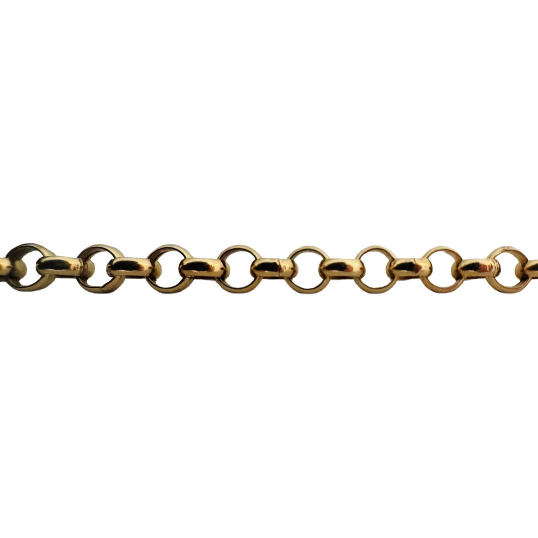 14k Yellow Gold 3g Hollow Milor 4.5mm Rolo Link Bracelet Italy 7.25"