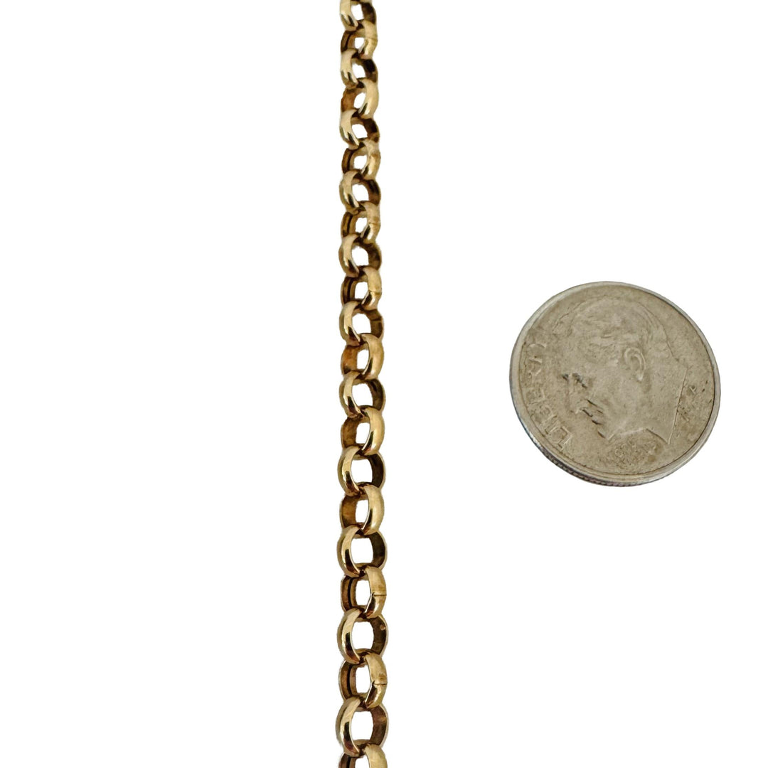 14k Yellow Gold 3g Hollow Milor 4.5mm Rolo Link Bracelet Italy 7.25"